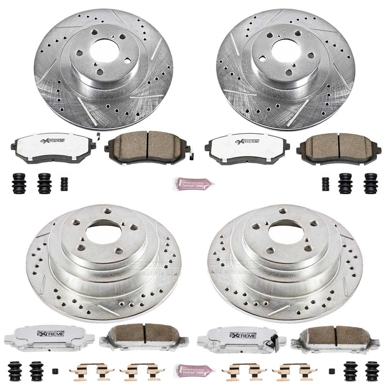 Power Stop K2377-26 Z26 Extreme Street Warrior 1-Click Brake Kit (Front And Rear) for 2003 Subaru Forester product image