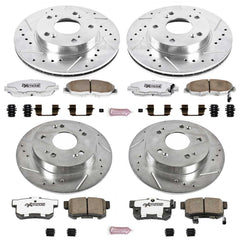 Power Stop K2385-26 Z26 Extreme Street Warrior 1-Click Brake Kit (Front And Rear) for 2006-2011 Honda Civic product image