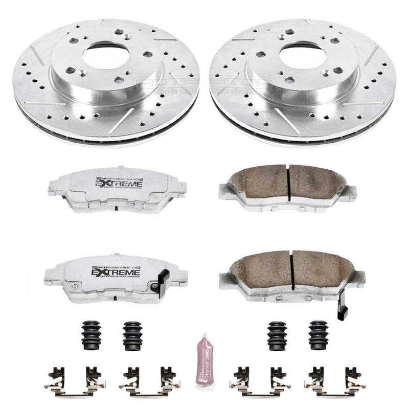 Power Stop K2386-26 Z26 Extreme Street Warrior 1-Click Brake Kit (Front) for 2002-2006 Acura Rsx product image