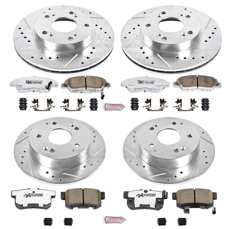 Power Stop K2387-26 Z26 Extreme Street Warrior 1-Click Brake Kit (Front And Rear) for 2002-2006 Acura Rsx product image