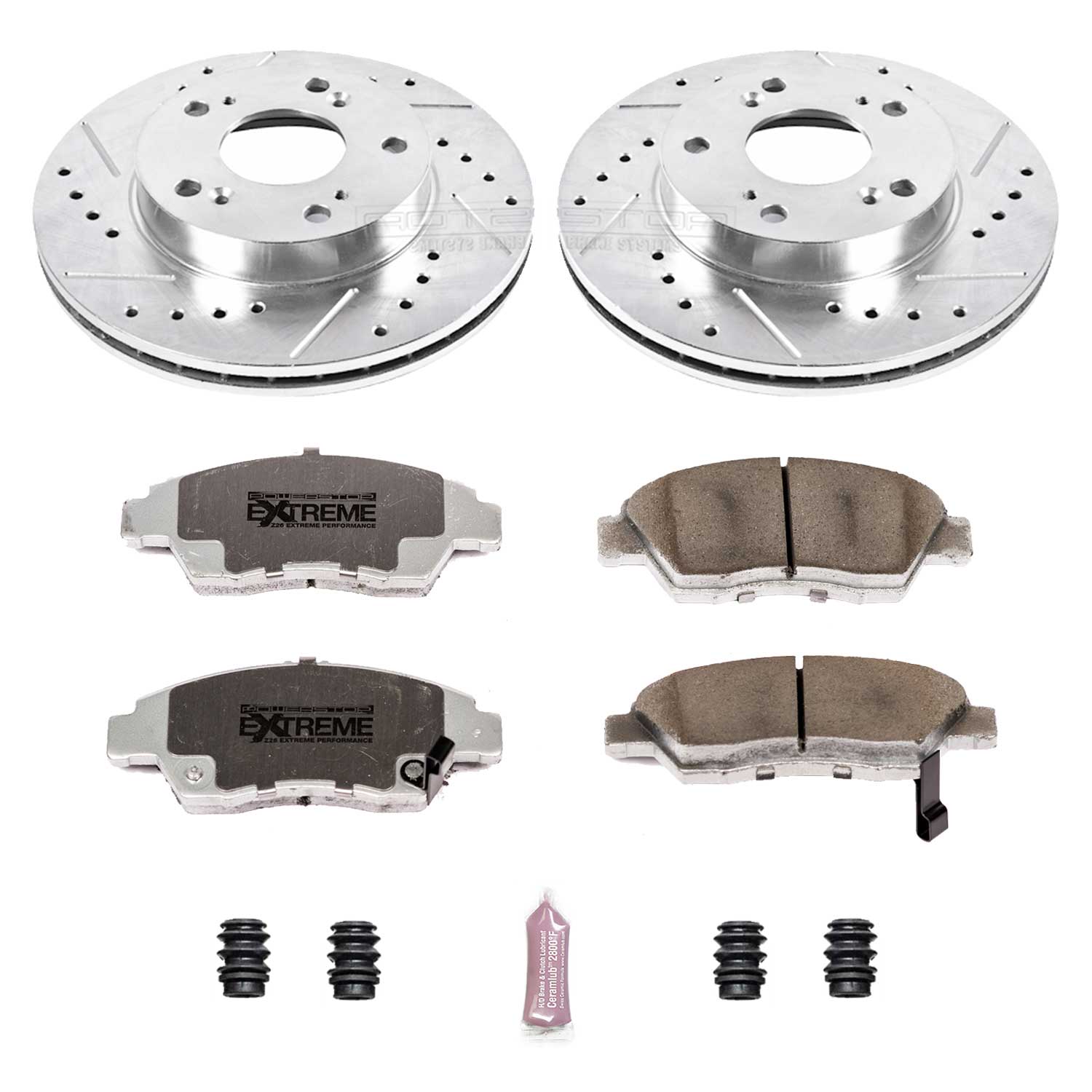 Power Stop K2389-26 Z26 Extreme Street Warrior 1-Click Brake Kit (Front) for 2006-2011 Honda Civic product image