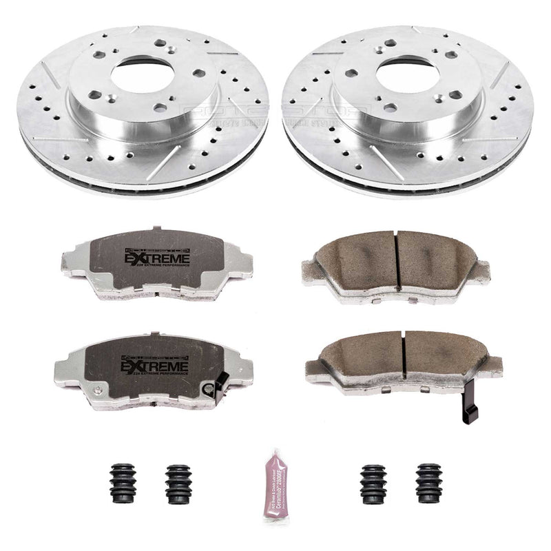 Power Stop K2389-26 Z26 Extreme Street Warrior 1-Click Brake Kit (Front) for 2006-2011 Honda Civic product image
