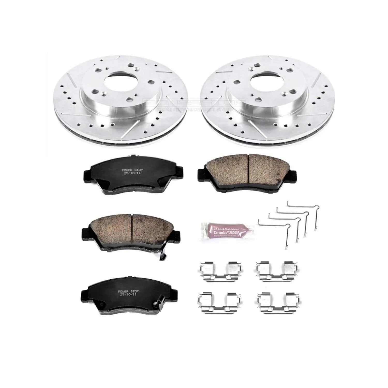 Power Stop K2389 - Z23 Evolution Sport Performance 1-Click Brake Kit With Hardware (Front)