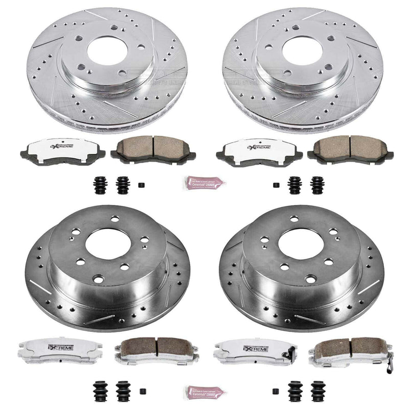 Power Stop K2395-26 Z26 Extreme Street Warrior 1-Click Brake Kit (Front And Rear) for 2004-2012 Mitsubishi Galant product image