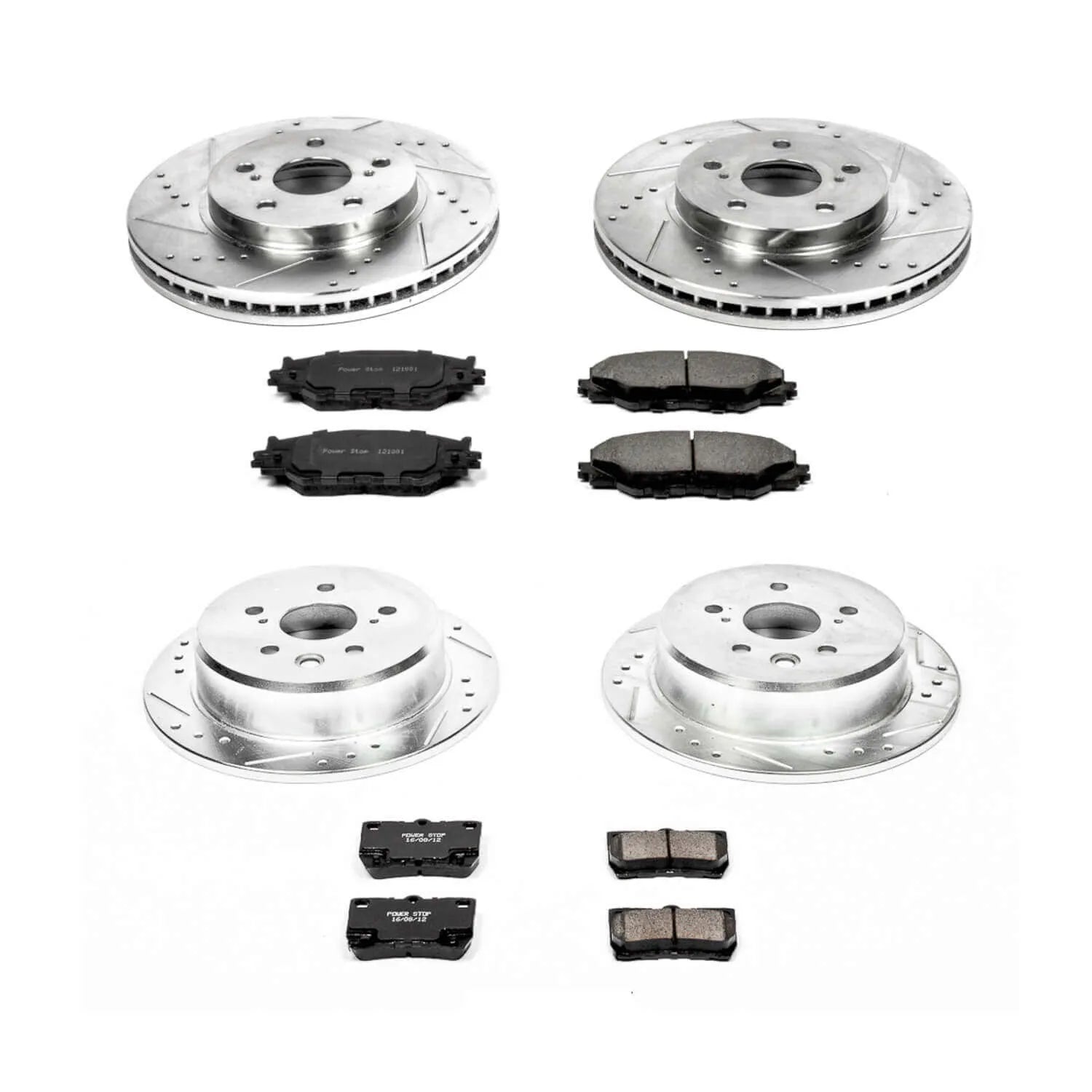 Power Stop K2407 - Z23 Evolution Sport Performance 1-Click Brake Kit With Hardware (Front And Rear)