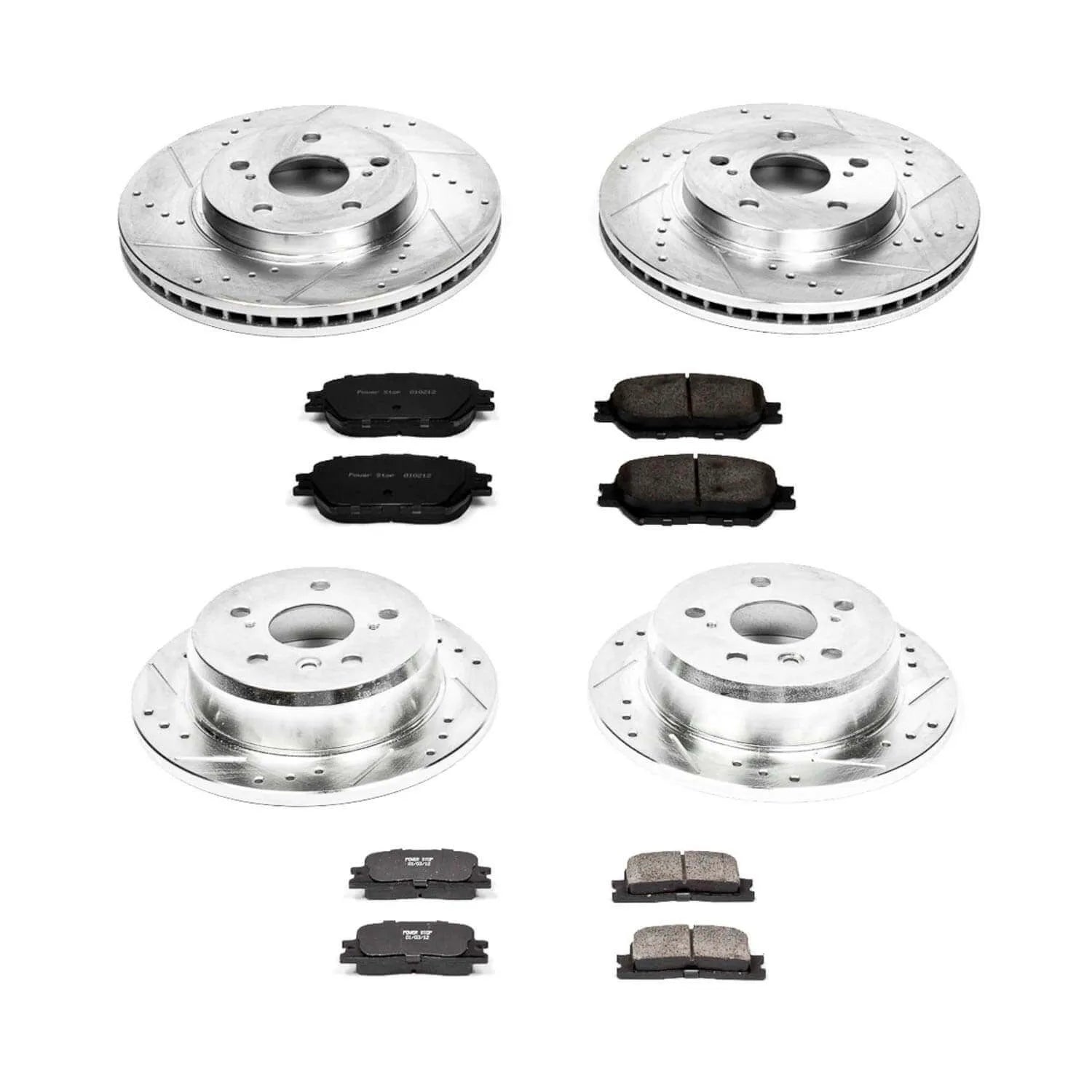 Power Stop K2416 - Z23 Evolution Sport Performance 1-Click Brake Kit With Hardware - Straight Hub (Front And Rear)