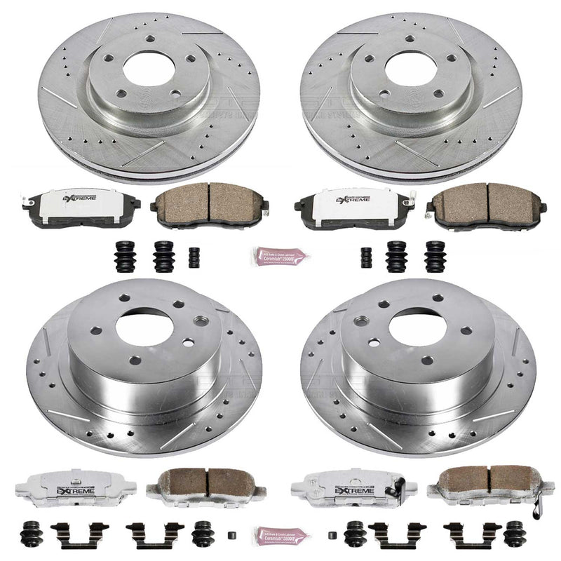 Power Stop K242-26 Z26 Extreme Street Warrior 1-Click Brake Kit (Front And Rear) for 2010-2013 Nissan Altima product image