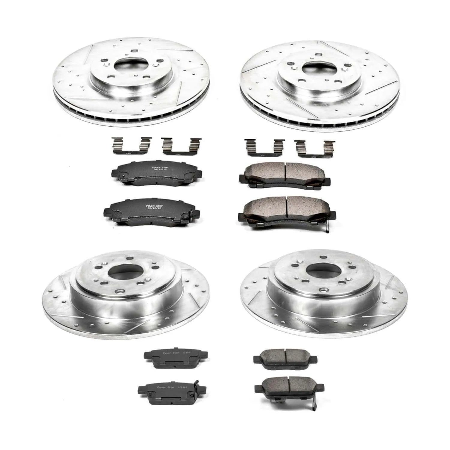 Power Stop K2430 - Z23 Evolution Sport Performance 1-Click Brake Kit With Hardware (Front And Rear)