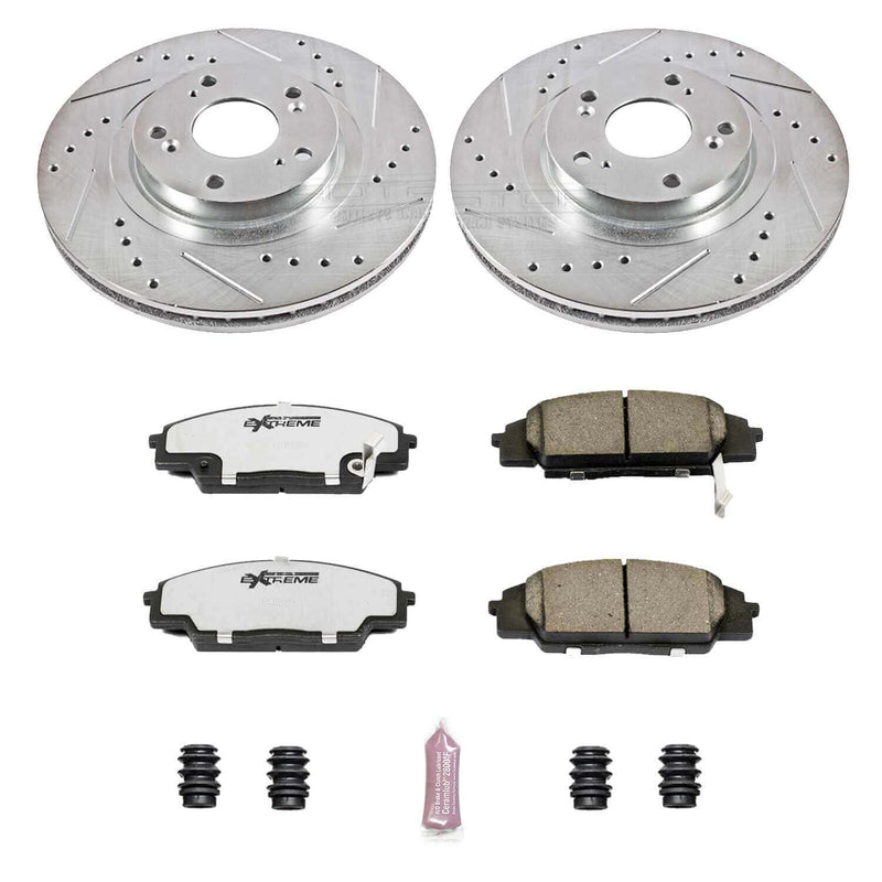 Power Stop K2439-26 Z26 Extreme Street Warrior 1-Click Brake Kit (Front) for 2002-2011 Acura Rsx Type-S product image