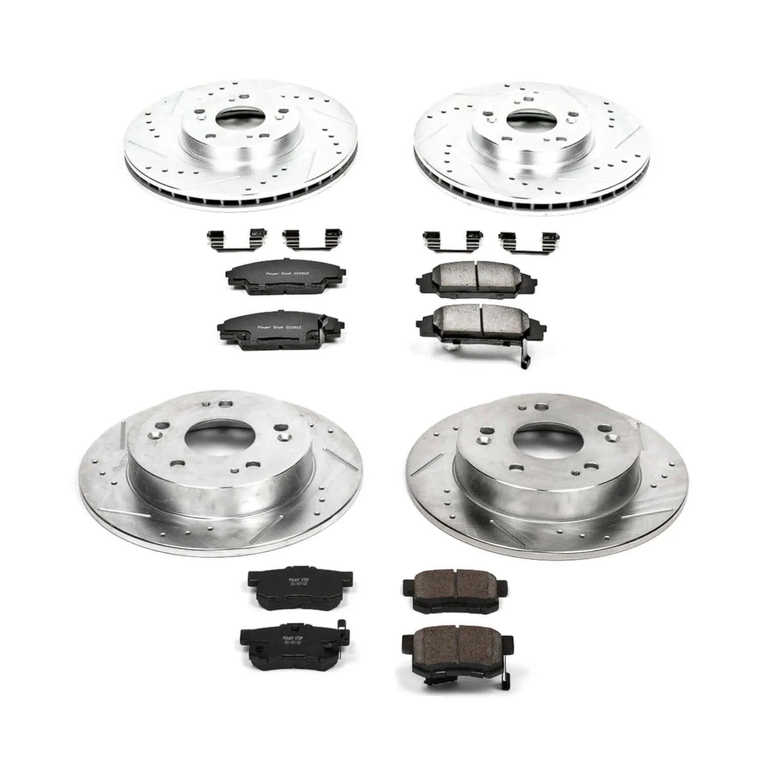 Power Stop K2440 - Z23 Evolution Sport Performance 1-Click Brake Kit With Hardware (Front And Rear)