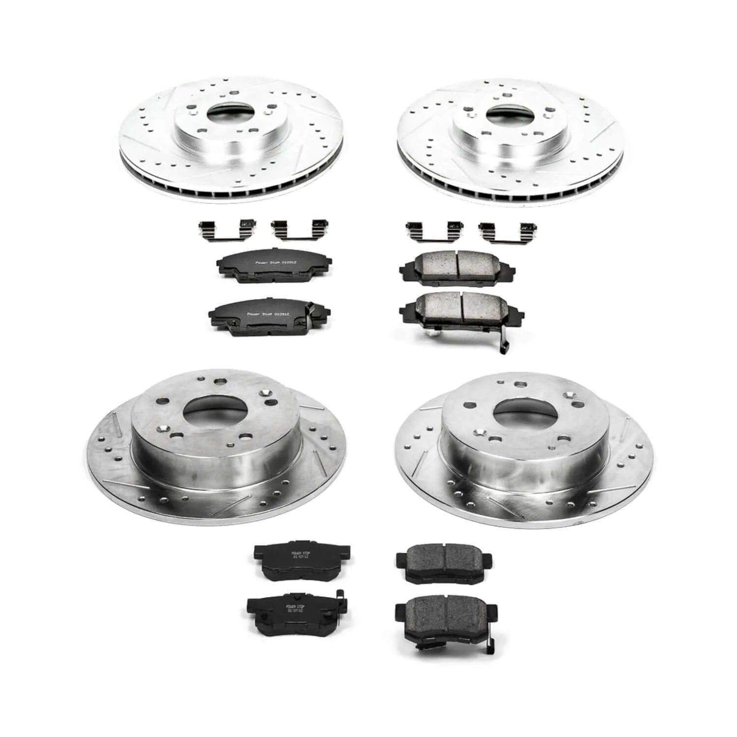 Power Stop K2441 - Z23 Evolution Sport Performance 1-Click Brake Kit With Hardware (Front And Rear)