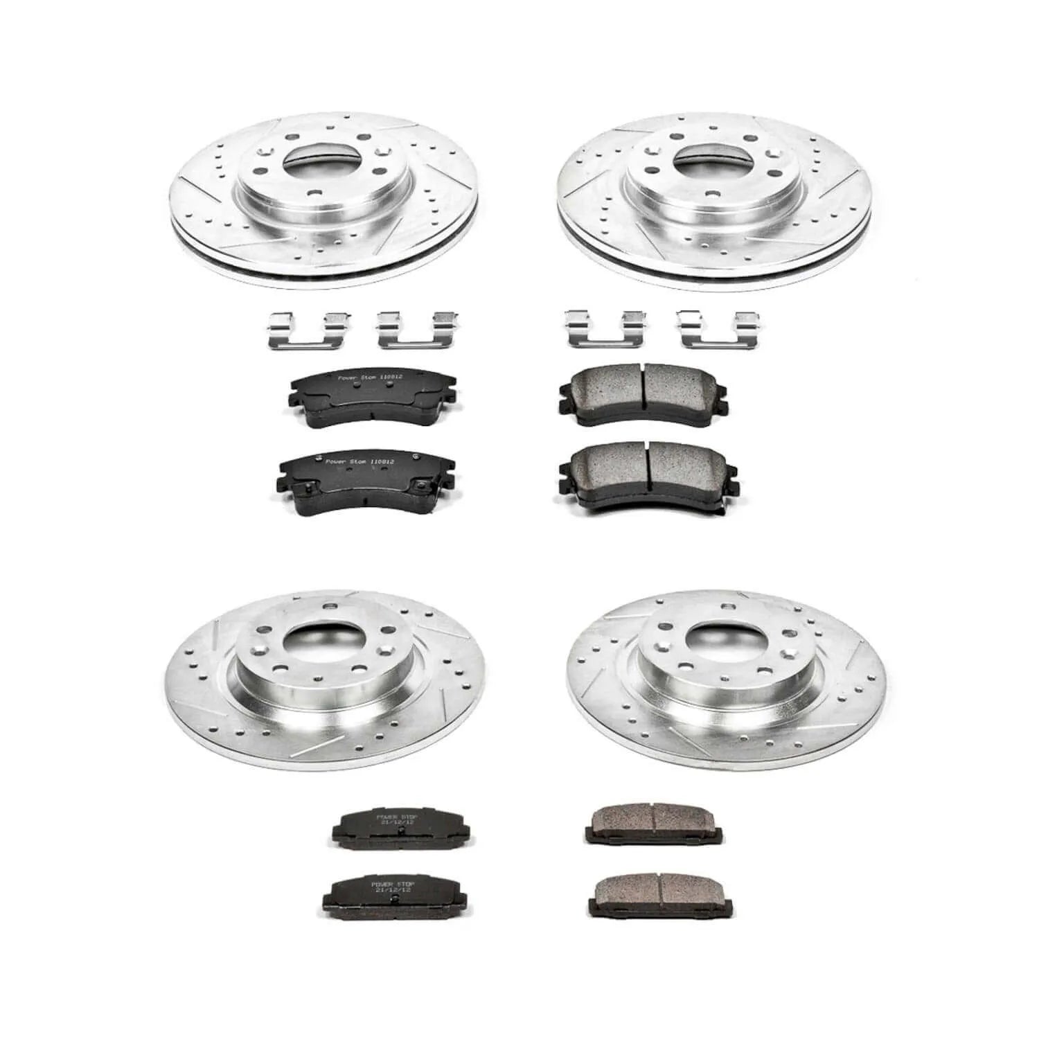 Power Stop K2449 - Z23 Evolution Sport Performance 1-Click Brake Kit With Hardware (Front And Rear)