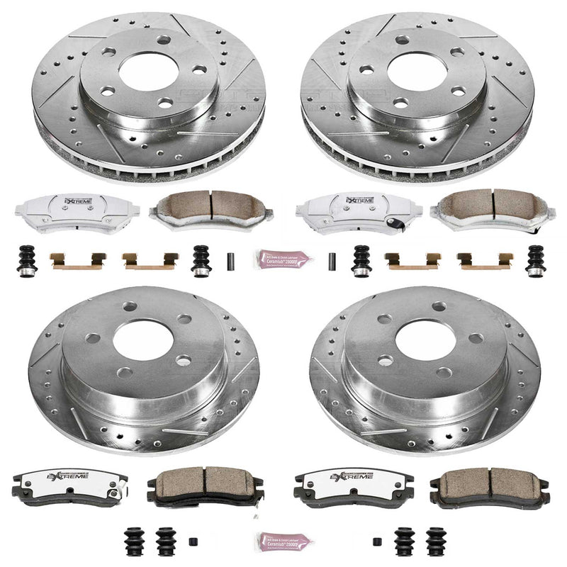 Power Stop K2554-26 Z26 Extreme Street Warrior 1-Click Brake Kit (Front And Rear) for 1997-2005 Buick Century product image