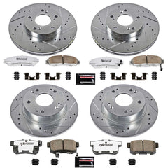 Power Stop K2557-26 Z26 Extreme Street Warrior 1-Click Brake Kit (Front And Rear) for 2003-2007 Honda Accord Coupe (2 Door) product image