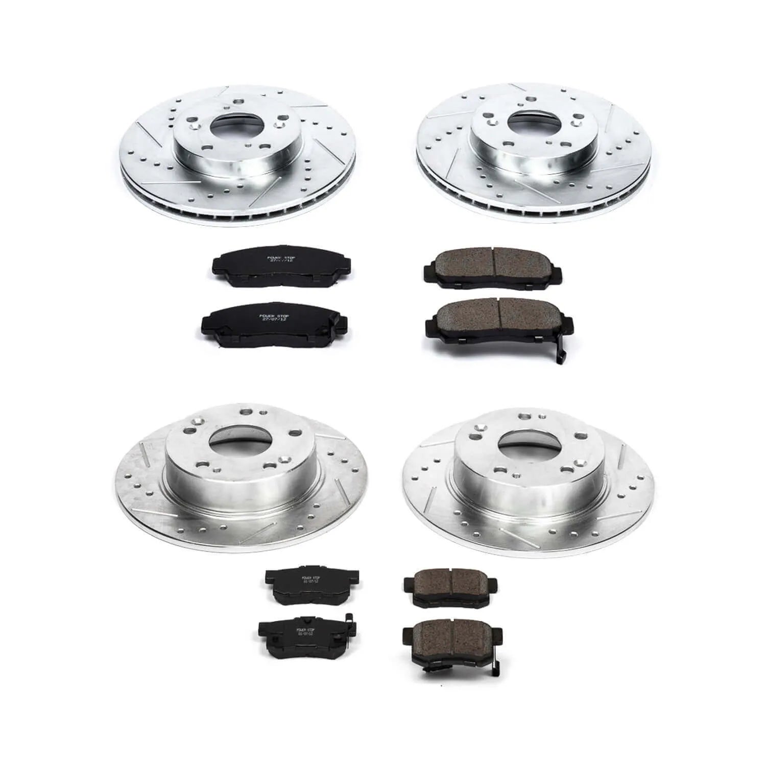 Power Stop K2557 - Z23 Evolution Sport Performance 1-Click Brake Kit With Hardware (Front And Rear)