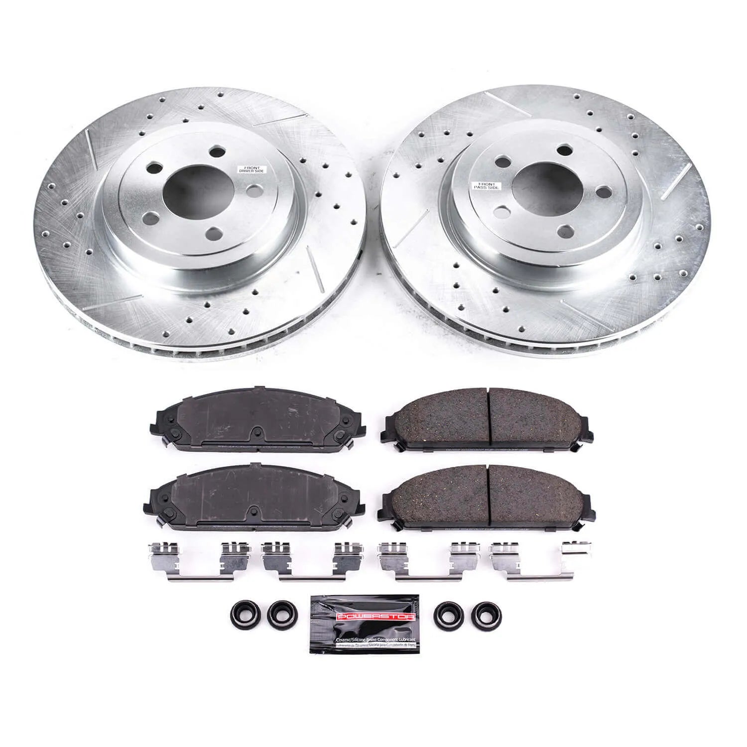 Power Stop K2560 - Z23 Evolution Sport Performance 1-Click Brake Kit With Hardware (Front)