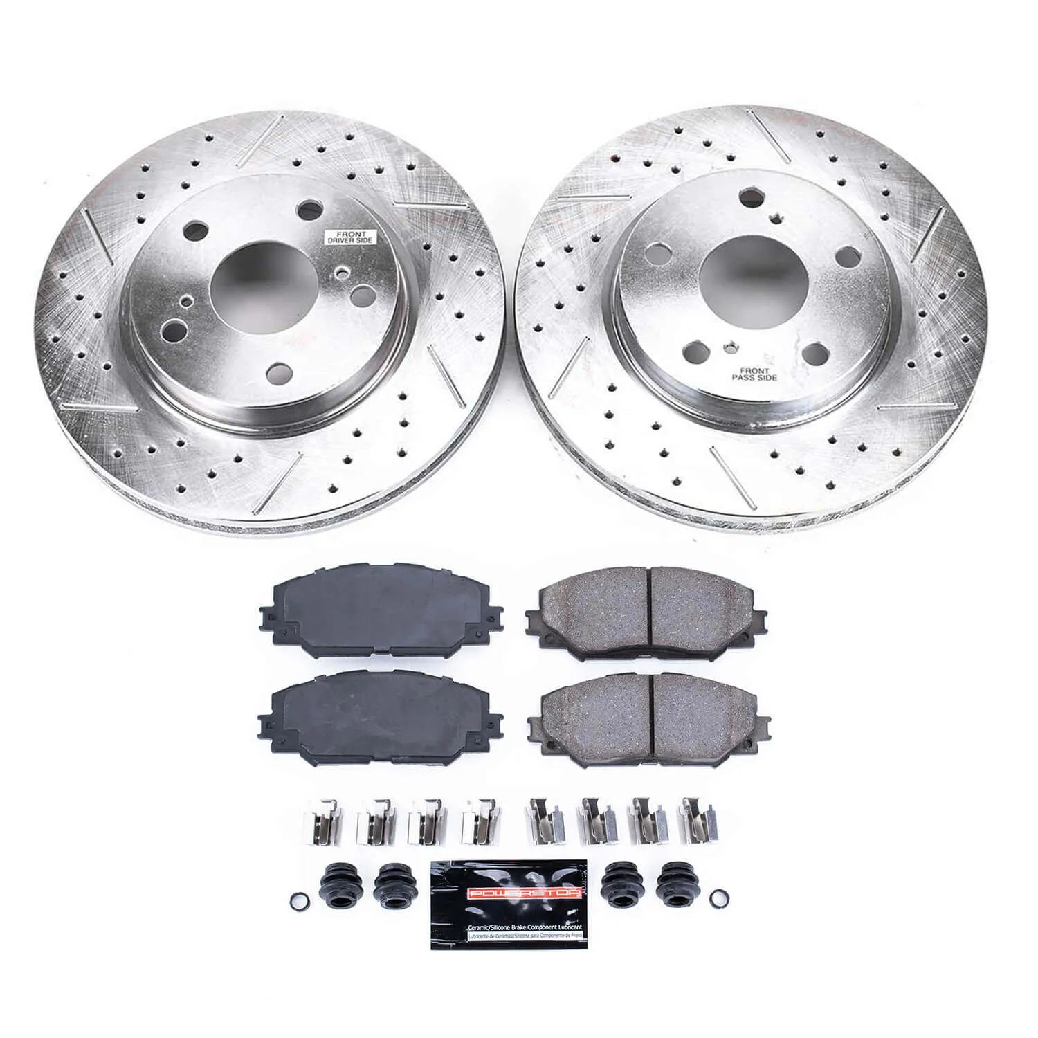 Power Stop K258 - Z23 Evolution Sport Performance 1-Click Brake Kit With Hardware (Front)