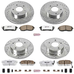 Power Stop K2704-26 Z26 Extreme Street Warrior 1-Click Brake Kit (Front And Rear) for 1999-2001 Nissan Maxima product image