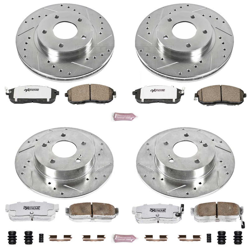 Power Stop K2704-26 Z26 Extreme Street Warrior 1-Click Brake Kit (Front And Rear) for 1999-2001 Nissan Maxima product image