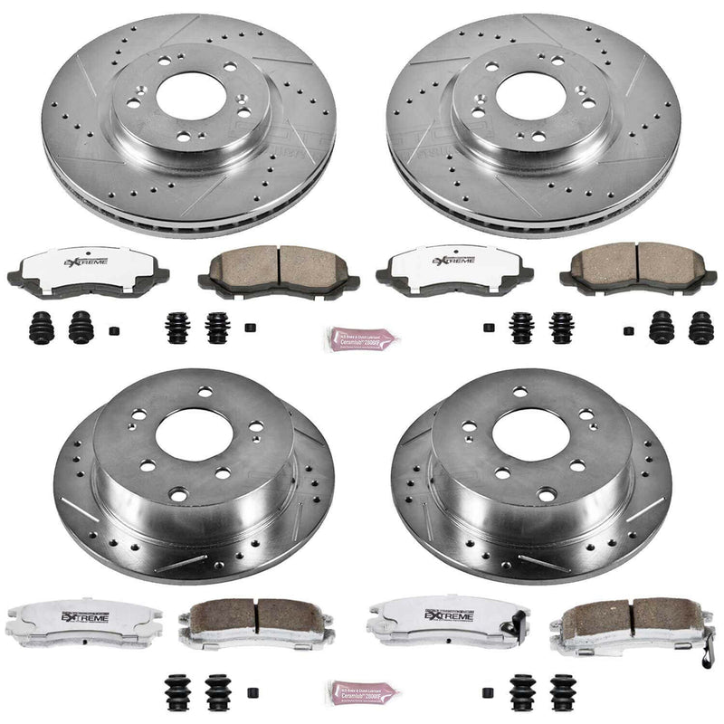 Power Stop K2711-26 Z26 Extreme Street Warrior 1-Click Brake Kit (Front And Rear) for 2004-2012 Mitsubishi Eclipse product image