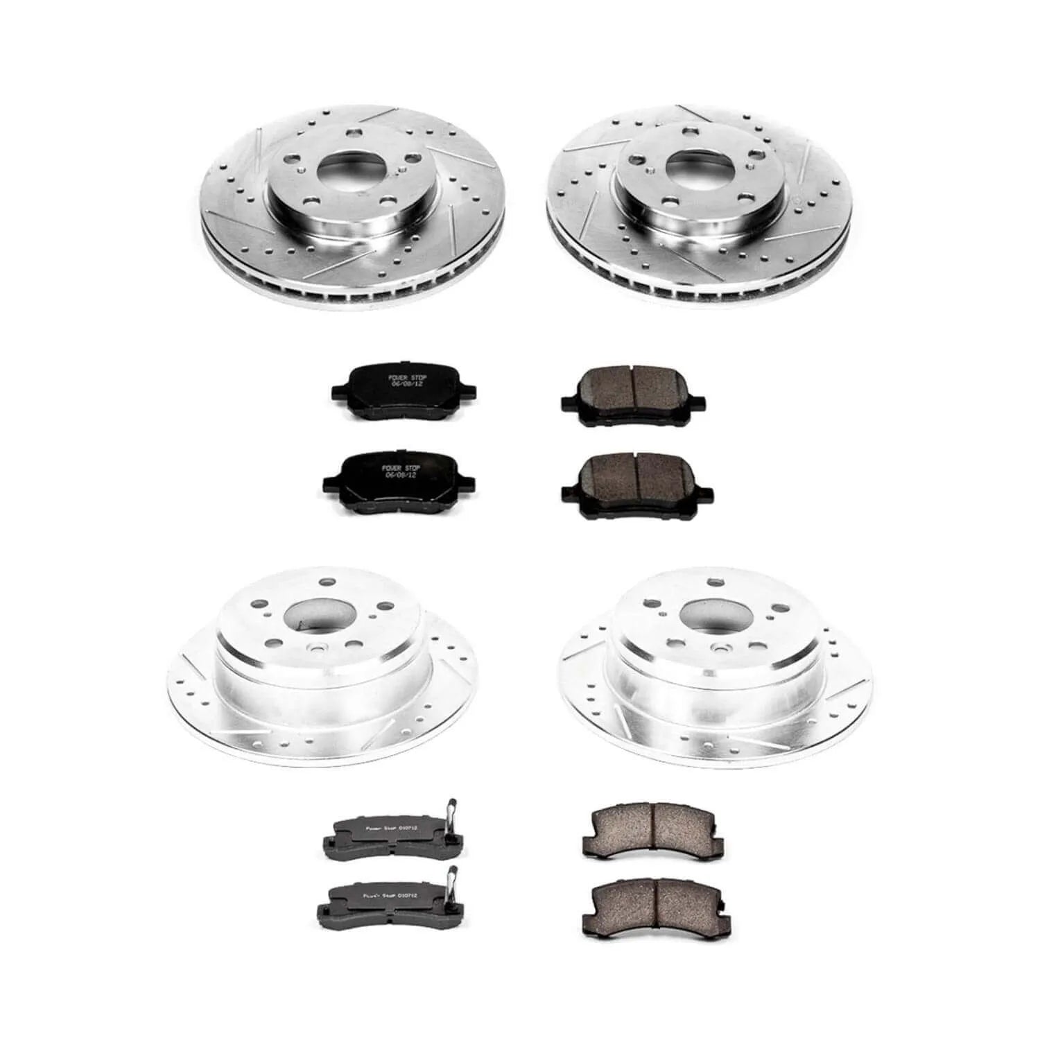 Power Stop K2713 - Z23 Evolution Sport Performance 1-Click Brake Kit With Hardware (Front And Rear)