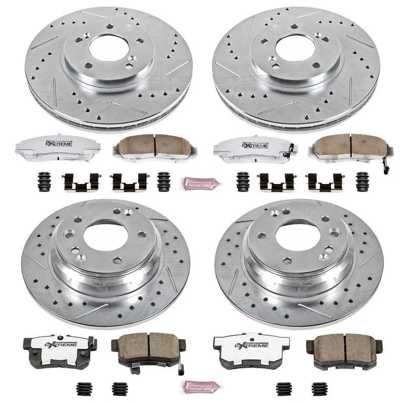 Power Stop K2715-26 Z26 Extreme Street Warrior 1-Click Brake Kit (Front And Rear) for 1999-2001 Acura Rl product image