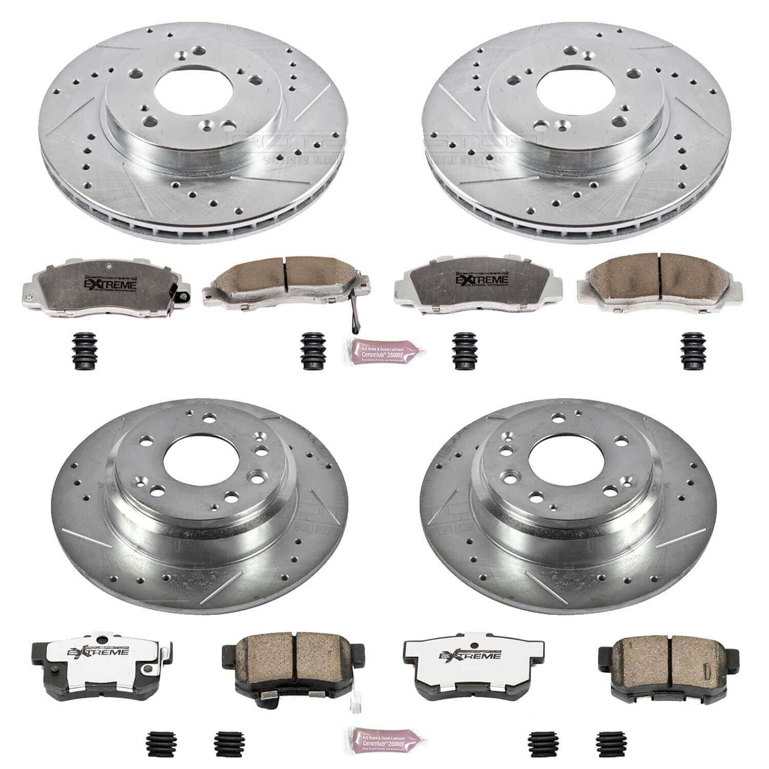 Power Stop K2717-26 - Z26 Extreme Street Warrior 1-Click Brake Kit (Front And Rear) vehicle fitment brake part