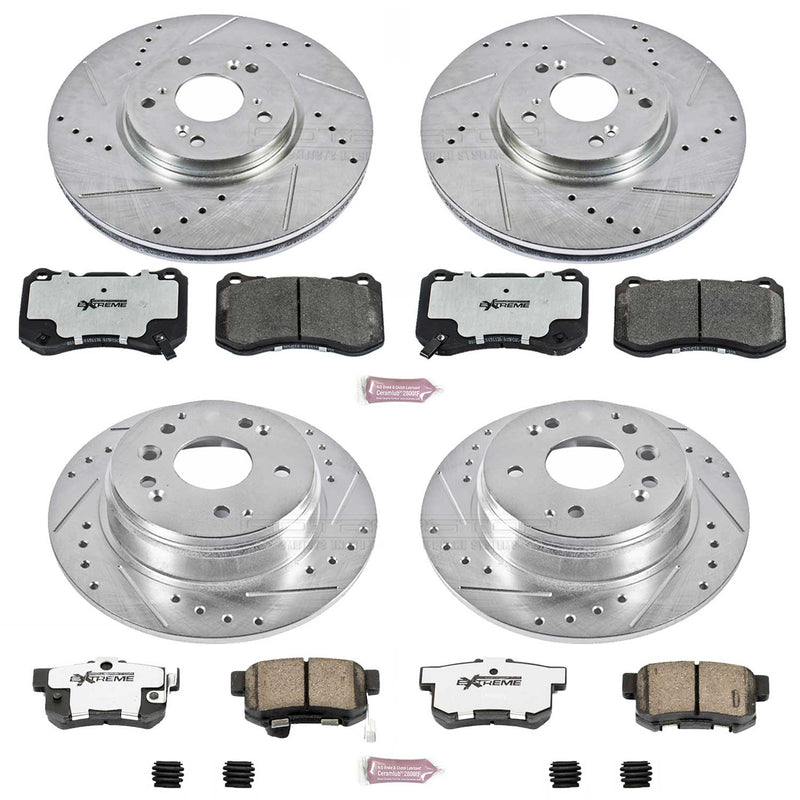 Power Stop K2718-26 - Z26 Extreme Street Warrior 1-Click Brake Kit (Front And Rear) vehicle fitment brake part