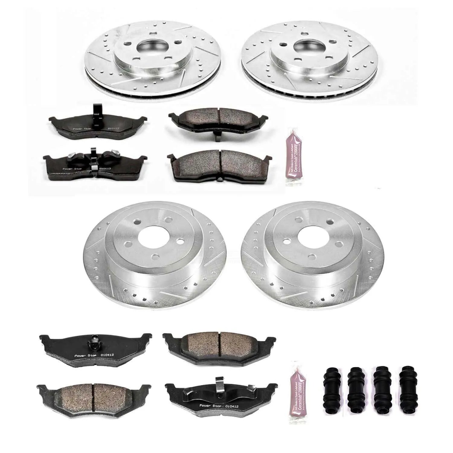 Power Stop K2734 - Z23 Evolution Sport Performance 1-Click Brake Kit (Front And Rear)