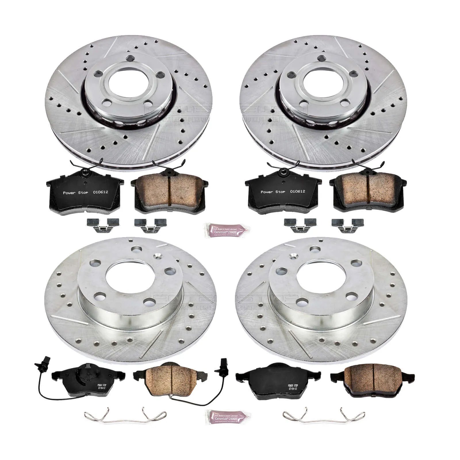 Power Stop K2741 - Z23 Evolution Sport Performance 1-Click Brake Kit With Hardware (Front And Rear)