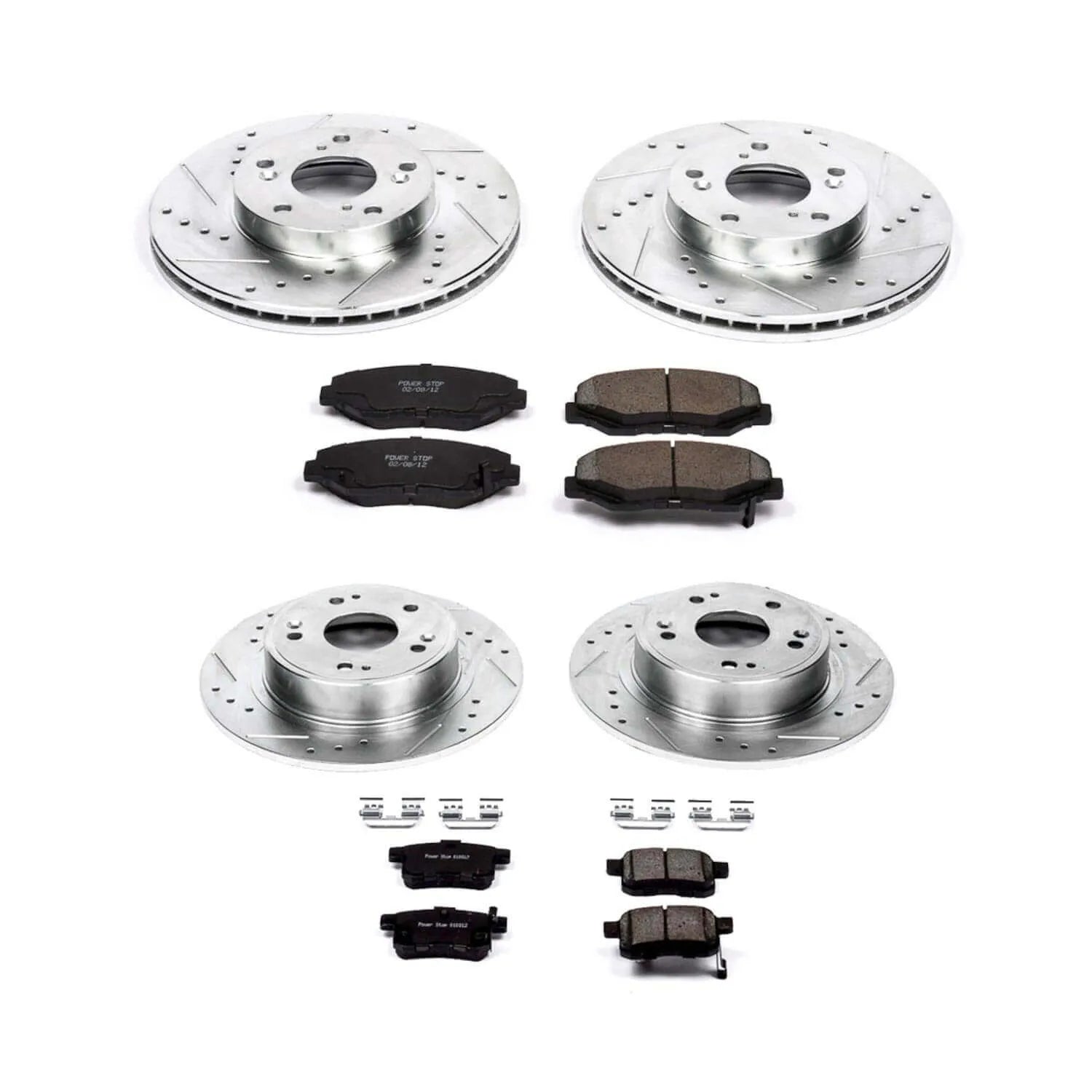 Power Stop K2744 - Z23 Evolution Sport Performance 1-Click Brake Kit With Hardware (Front And Rear)