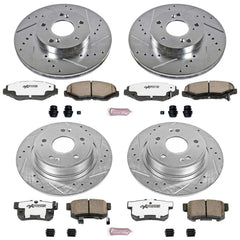 Power Stop K2745-26 Z26 Extreme Street Warrior 1-Click Brake Kit (Front And Rear) for 2005 Honda Accord Sedan (4 Door) product image