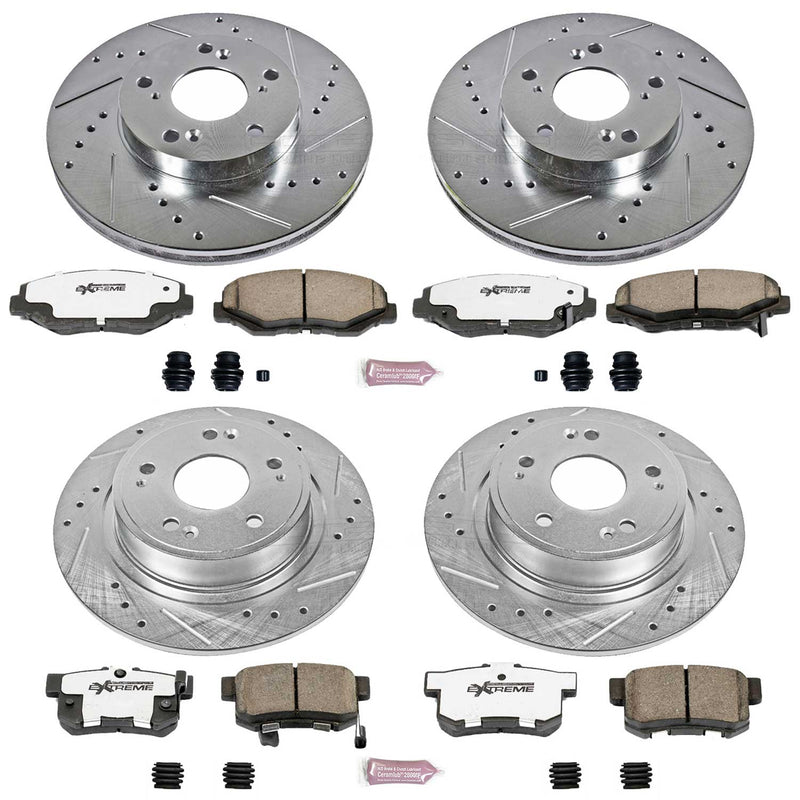 Power Stop K2745-26 Z26 Extreme Street Warrior 1-Click Brake Kit (Front And Rear) for 2005 Honda Accord Sedan (4 Door) product image