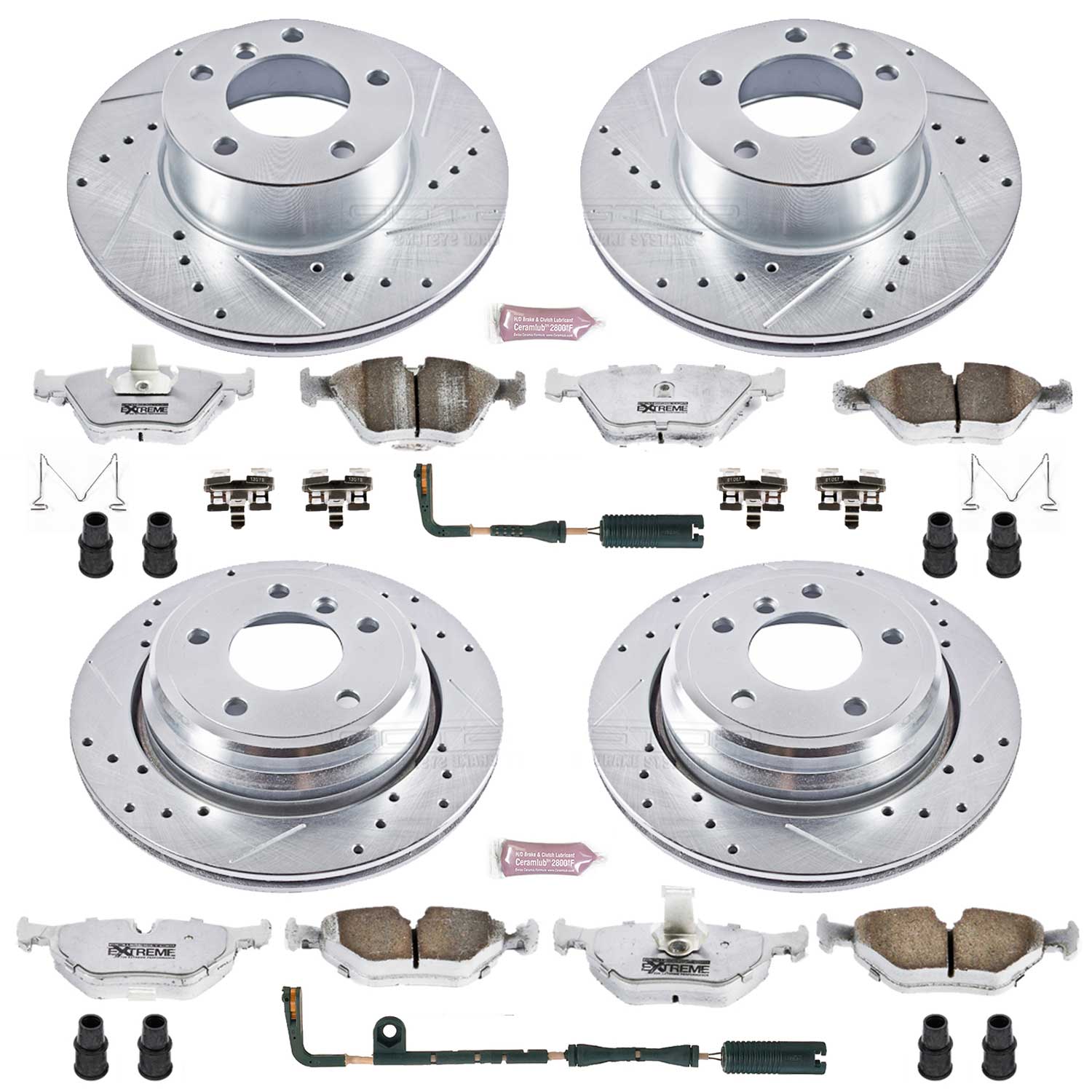Power Stop K2746-26 Z26 Extreme Street Warrior 1-Click Brake Kit (Front And Rear) for 1997-2003 BMW 525I Sedan (4 Door) product image