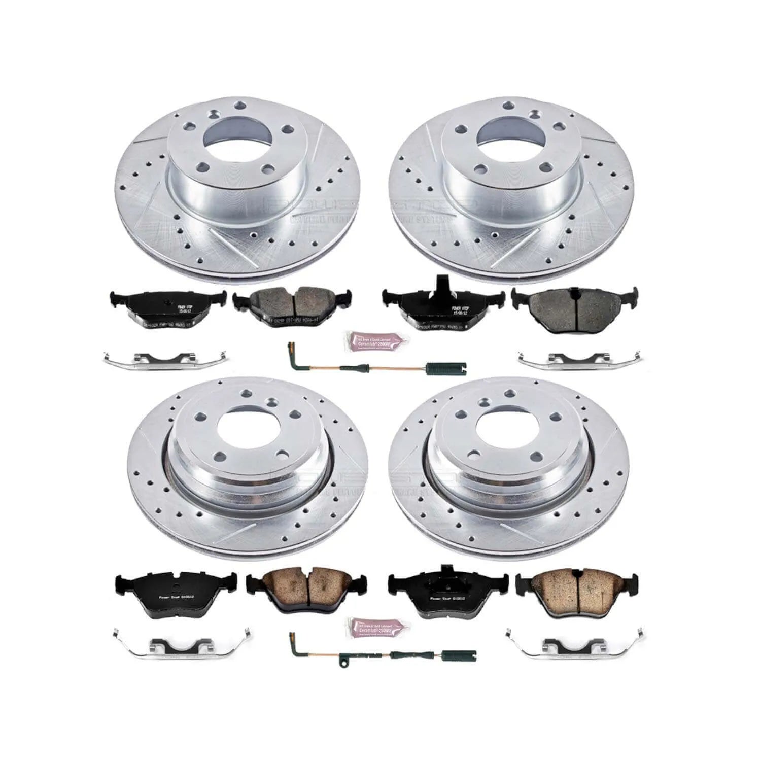 Power Stop K2746 - Z23 Evolution Sport Performance 1-Click Brake Kit With Hardware (Front And Rear)