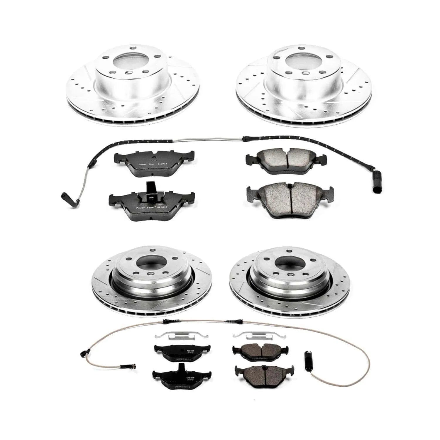 Power Stop K2747 - Z23 Evolution Sport Performance 1-Click Brake Kit With Hardware (Front And Rear)