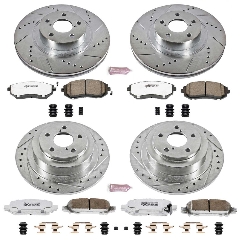 Power Stop K2748-26 Z26 Extreme Street Warrior 1-Click Brake Kit (Front And Rear) for 2004-2006 Subaru Baja Turbo product image