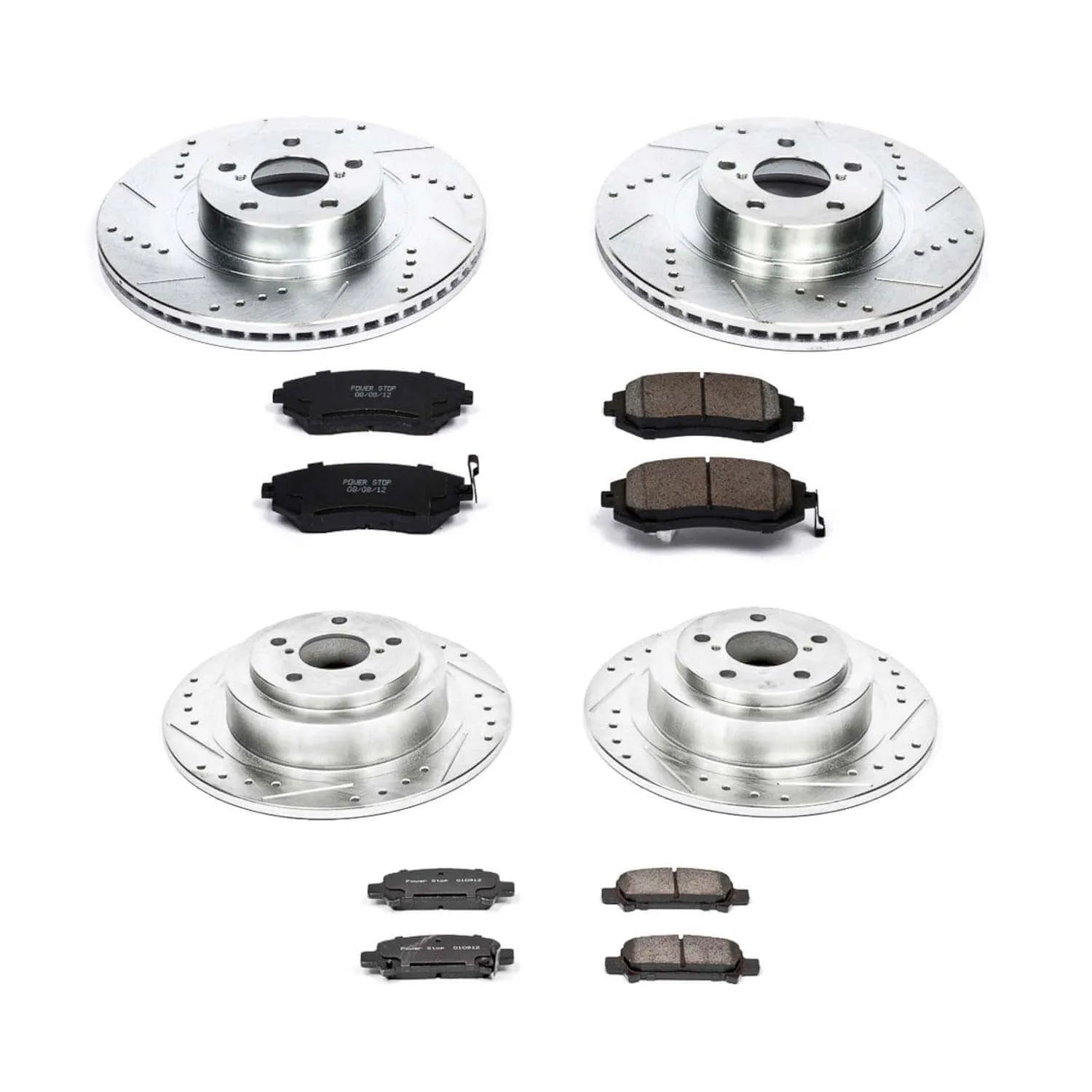 Power Stop K2748 - Z23 Evolution Sport Performance 1-Click Brake Kit With Hardware (Front And Rear)