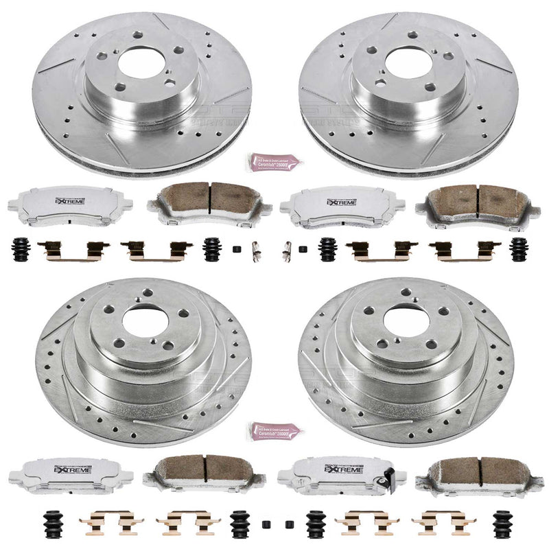 Power Stop K2749-26 Z26 Extreme Street Warrior 1-Click Brake Kit (Front And Rear) for 2000-2002 Subaru Legacy - product image