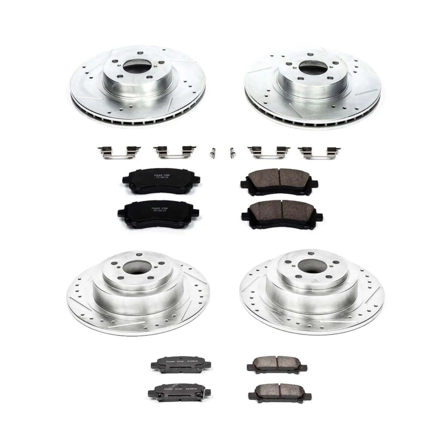 Power Stop K2749 - Z23 Evolution Sport Performance 1-Click Brake Kit With Hardware (Front And Rear)