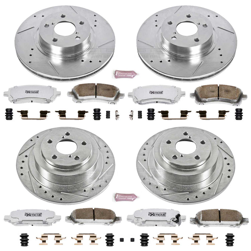 Power Stop K2750-26 Z26 Extreme Street Warrior 1-Click Brake Kit (Front And Rear) for 2002-2004 Subaru Legacy product image