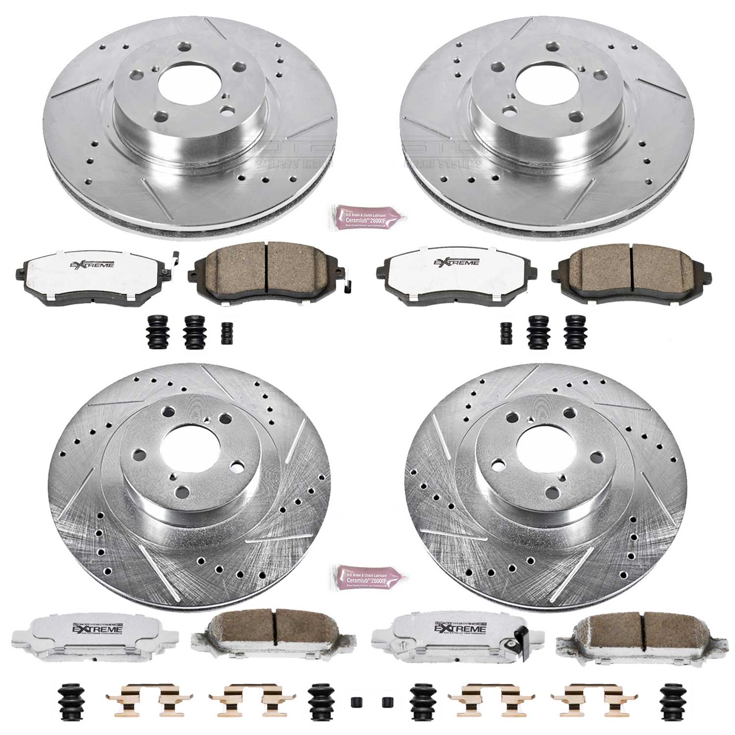 Power Stop K2751-26 Z26 Extreme Street Warrior 1-Click Brake Kit (Front And Rear) for 2002-2006 Subaru Baja product image