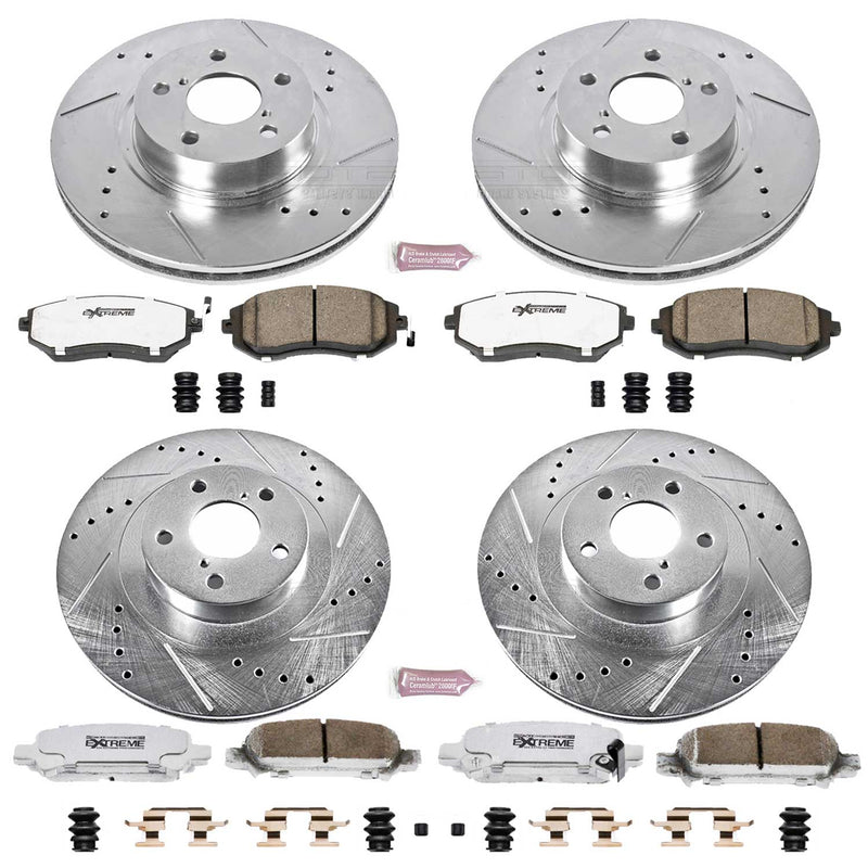 Power Stop K2751-26 Z26 Extreme Street Warrior 1-Click Brake Kit (Front And Rear) for 2002-2006 Subaru Baja product image