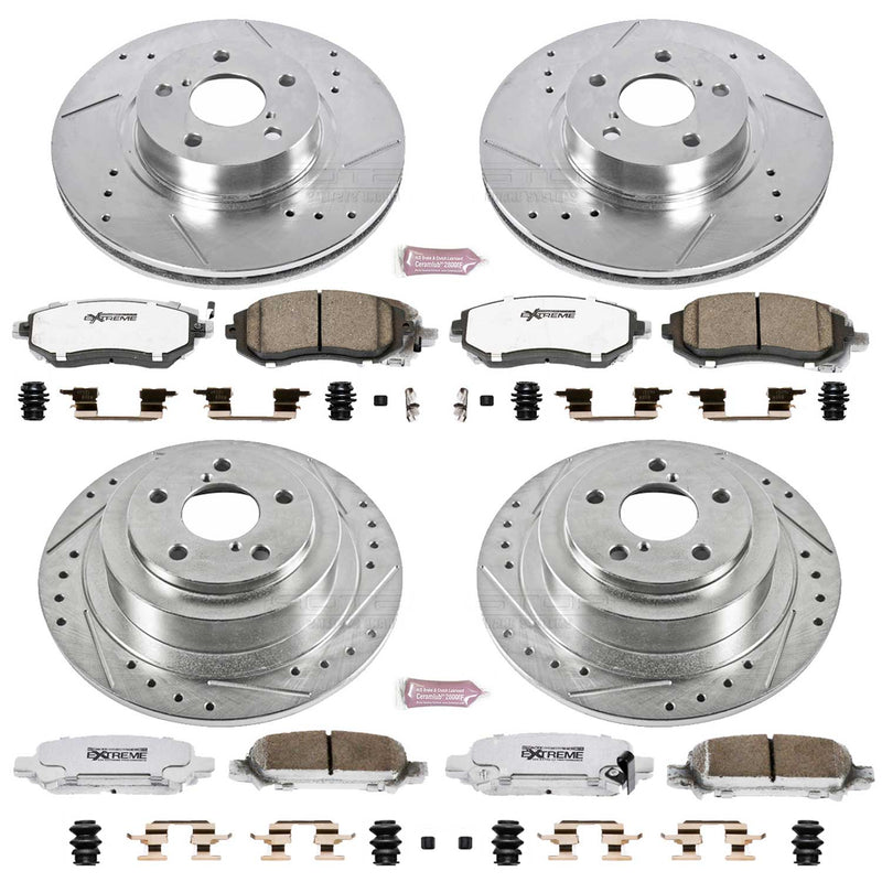 Power Stop K2752-26 Z26 Extreme Street Warrior 1-Click Brake Kit (Front And Rear) for 2001-2002 Subaru Legacy product image