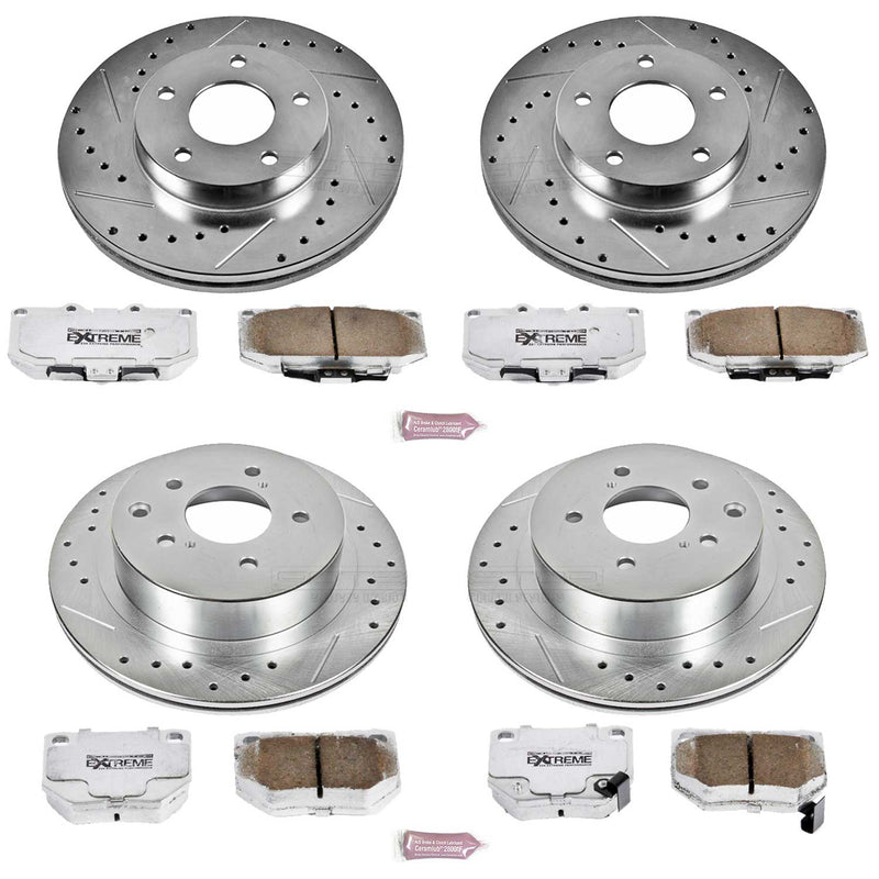 Power Stop K2753-26 Z26 Extreme Street Warrior 1-Click Brake Kit (Front And Rear) for 1989-1990 Nissan 300ZX product image