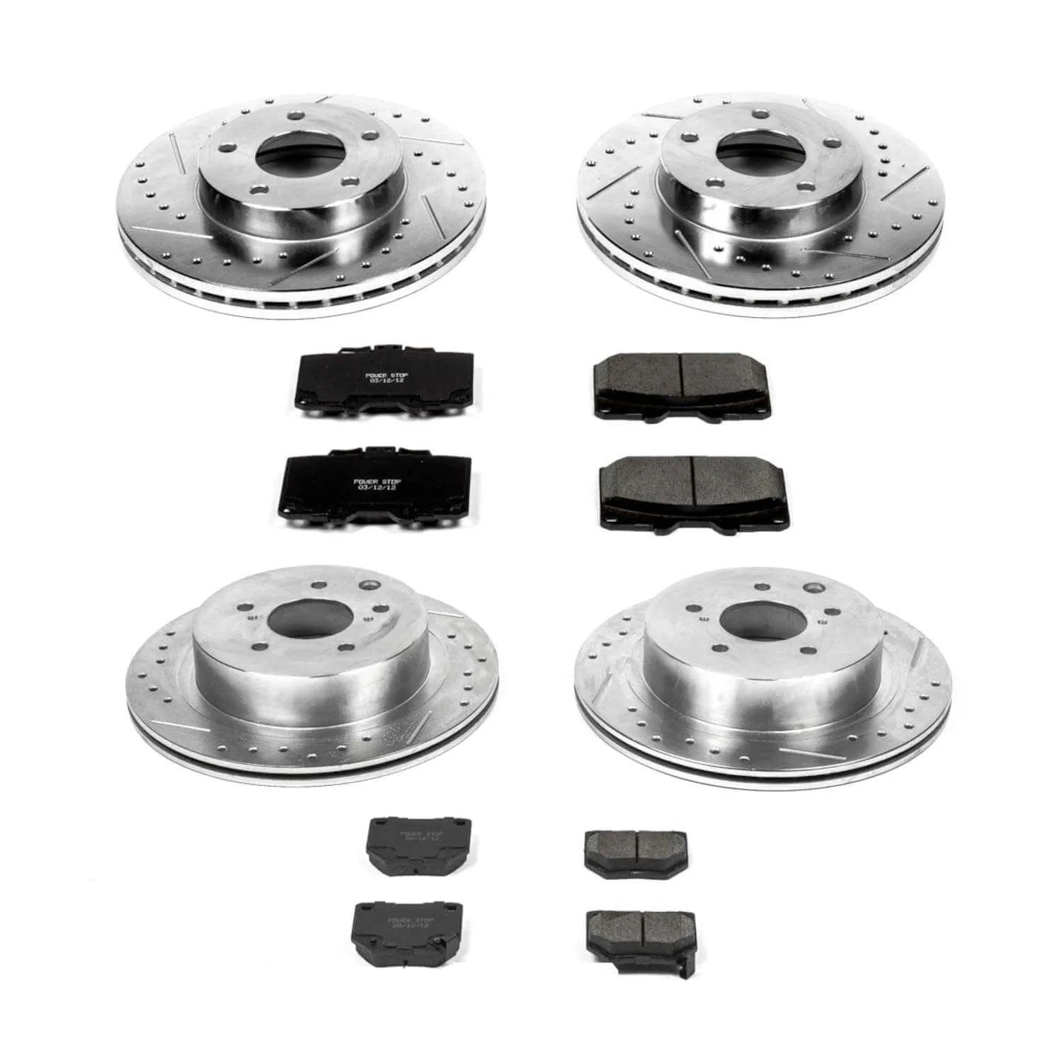 Power Stop K2753 - Z23 Evolution Sport Performance 1-Click Brake Kit (Front And Rear)