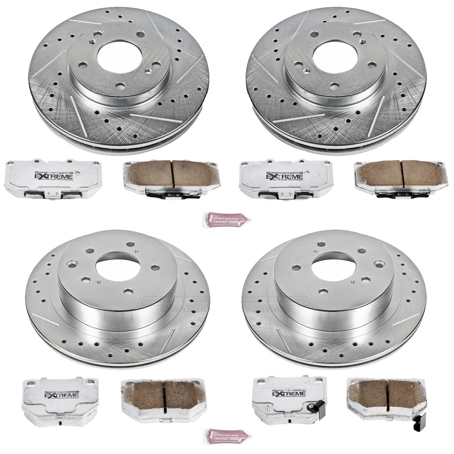 Power Stop K2754-26 Z26 Extreme Street Warrior 1-Click Brake Kit (Front And Rear) for 1989-1996 Nissan 300ZX product image