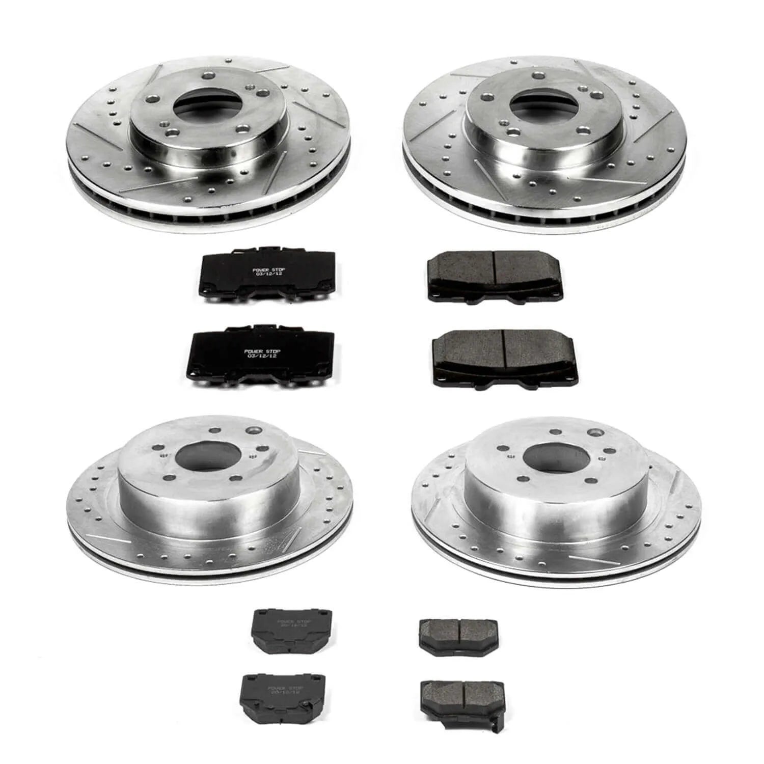 Power Stop K2754 - Z23 Evolution Sport Performance 1-Click Brake Kit (Front And Rear)