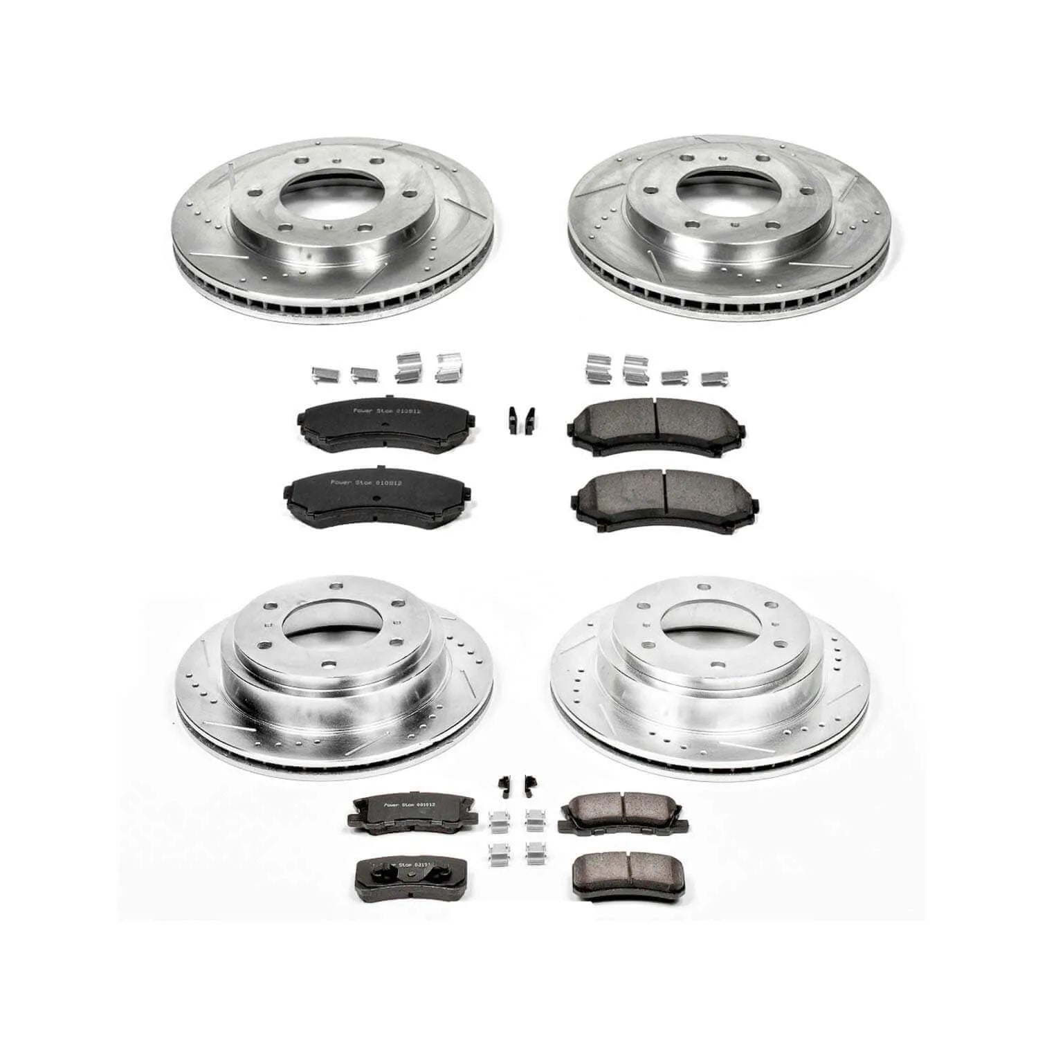 Power Stop K2755 - Z23 Evolution Sport Performance 1-Click Brake Kit With Hardware (Front And Rear)
