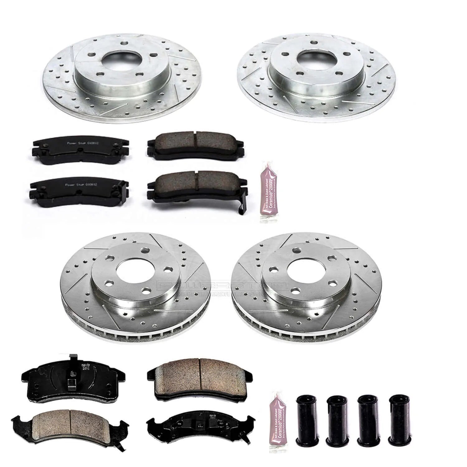 Power Stop K2760 - Z23 Evolution Sport Performance 1-Click Brake Kit With Hardware (Front And Rear)